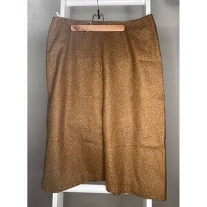 Givenchy Skirt Womens 18W Yellow A Line Knee Length Lined Wool Blend Plus New